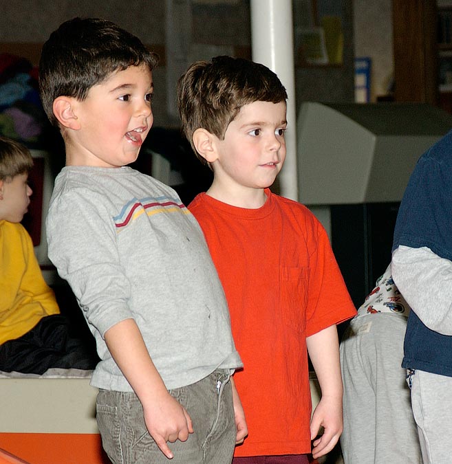 Jonah and Eytan at Jeremy\'s birthday party.