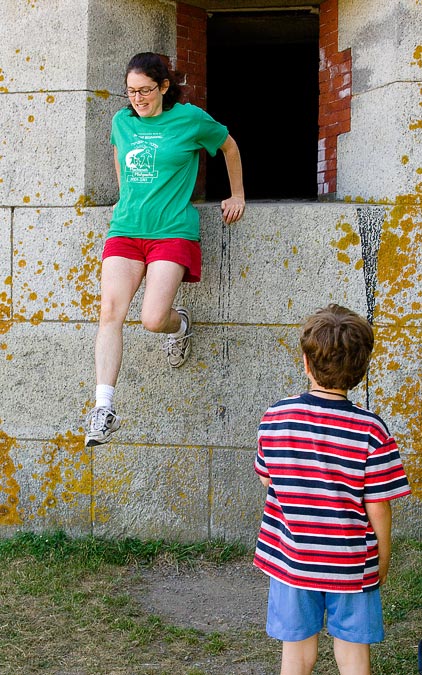 Jumping from a Fort Warren window; Boston Harbor; MA; USA
