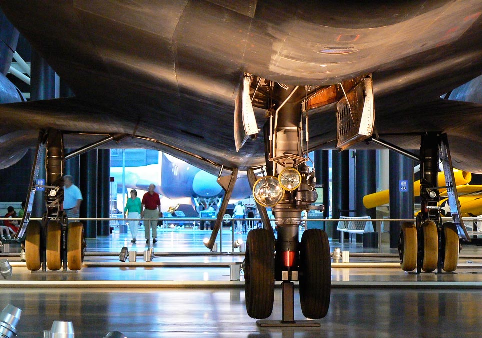 National Air and Space Museum:  Udvar-Hazy Center; SR-71A with Space Shuttle Enterprise in the background; Chantilly; VA; US