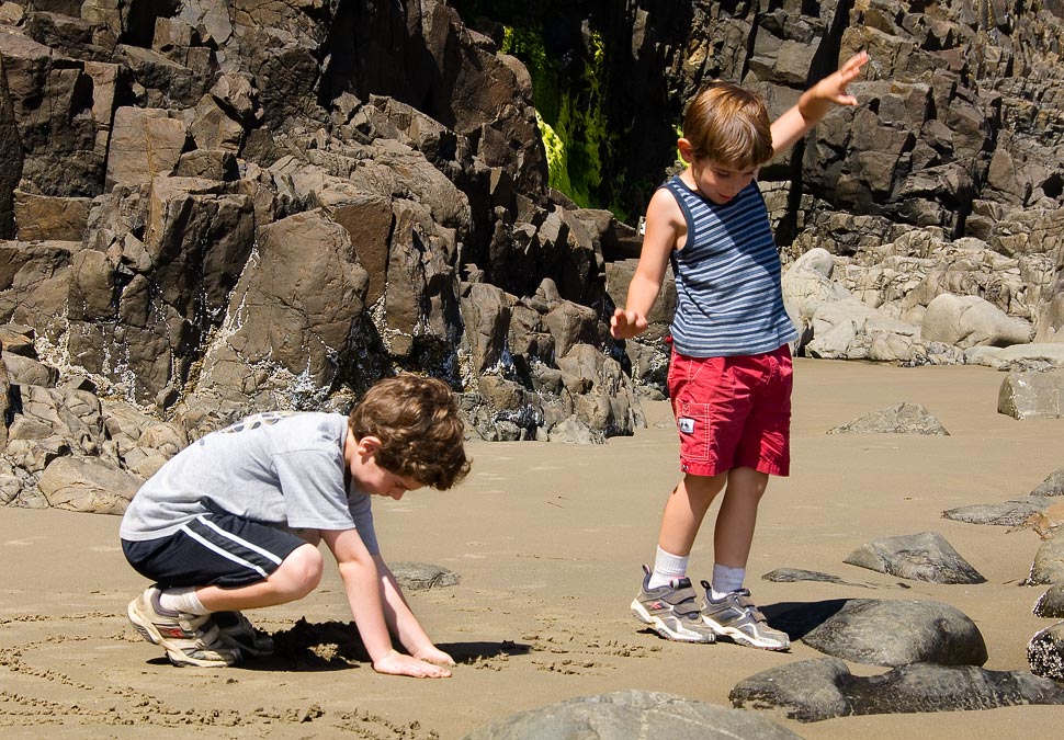 L-R: Eytan and Noah; Ecola State Park; Cannon Beach; OR; US