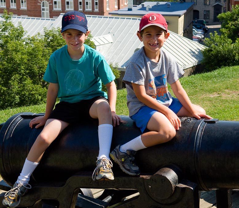 Eytan and Noah on a cannon; Quebec; Quebec; CA
