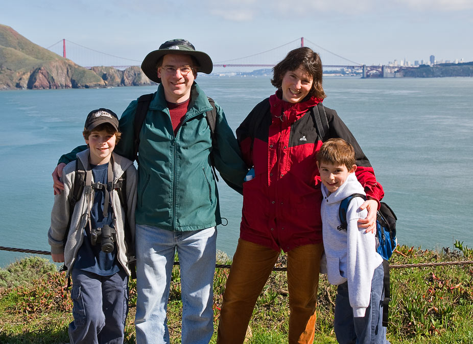 Eytan, Michael, Anne and Noah at the Point Bonitas Lighthouse; Point Bonita Lighthouse; Golden Gate National Recreation Area; CA; US