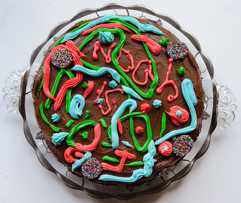 Noah\'s family birthday party; Cake made by Noah and Safta; Home; Newton; MA; US