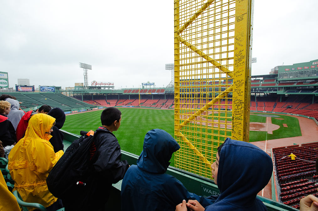 Mason-Rice 5th Grade class trip to Fenway Park; On top of the Green Monster; Fenway Park; Boston; MA; US