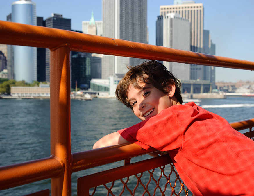 Noah on the Staten Island Ferry; New York; NY; US