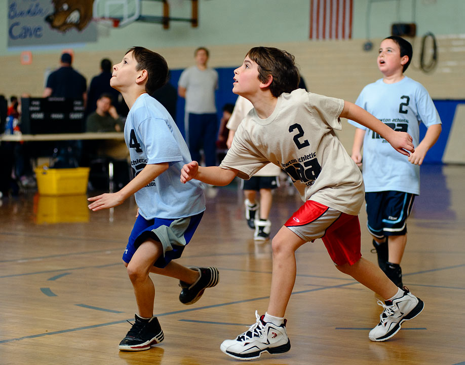 Noah playing basketball; Brown Middle School Gym; Newton; MA; US