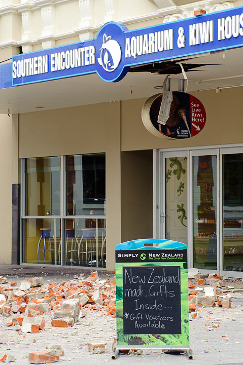 Earthquake damage (largest was mag. 4.9 on Dec. 26th at 10:30AM); Christchurch; South Island; New Zealand