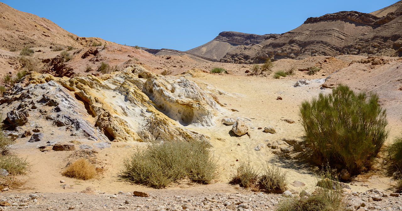 Colorful sand near Makhtesh Gadol; MA; Israel